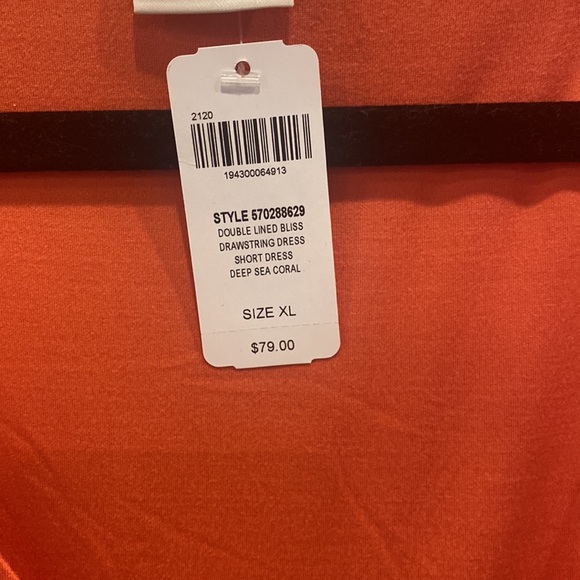 NWT!!! Soma coral drawstring dress - Picture 2 of 5